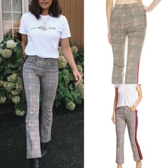 MOTHER Pants - MOTHER The Insider Ankle Plaid Kick Flare Crop Pants Size 24 Mid Rise Preppy